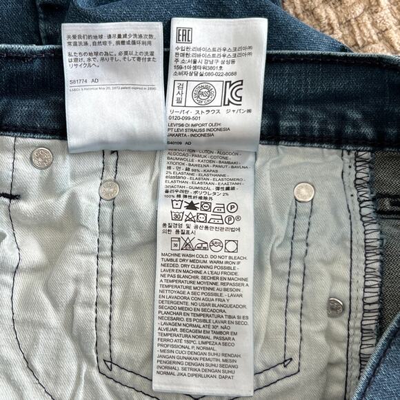 Levi's 511 High Waisted Medium Wash Denim Slim Jeans Men's Size 38 x 30 Blue - Picture 8 of 10